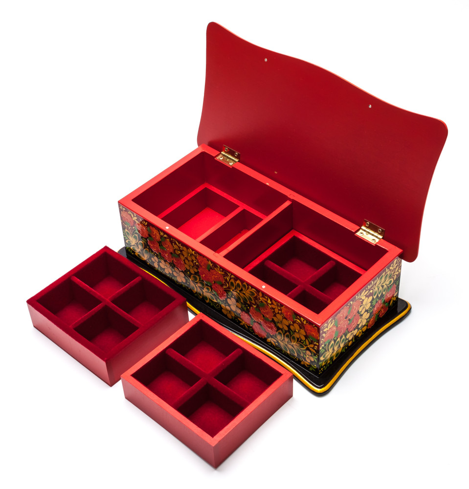 300x180 mm Khokhloma Painting Jewellery Wooden Box