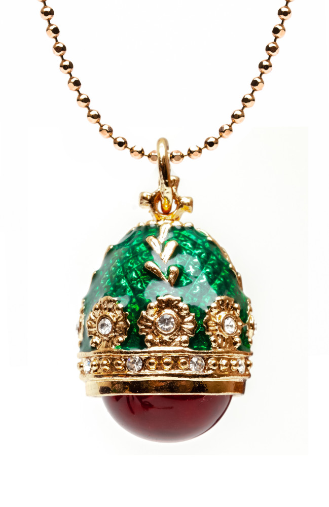  Amber Green Egg Pendant