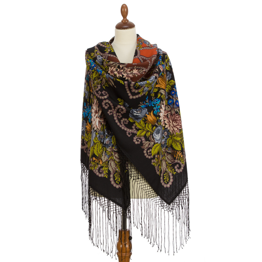 Shop Thick Woolen Fabric Shawls with Silk Fringe 148x148 cm Шаль «Цыганка Аза» online at Skazka.site | Eligible for fast shipping and free returns. Шаль «Цыганка Аза»