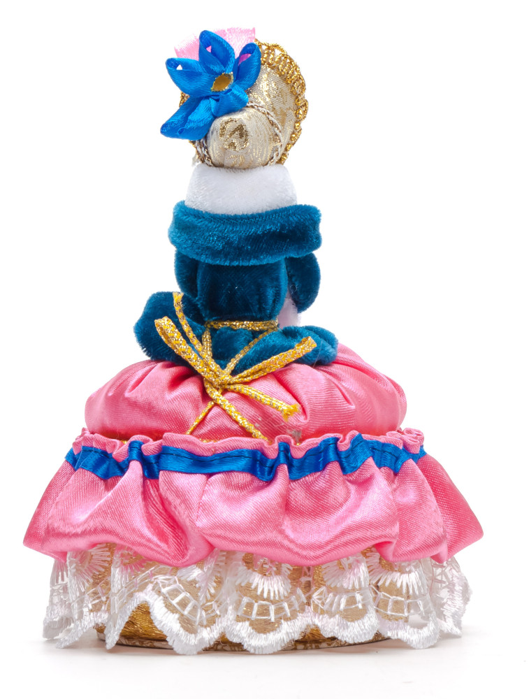Girl with a Clutch in a Winter Hat and Dress of the 18th century style hand-sewn Doll with Jewelry Box (by Le Russe)