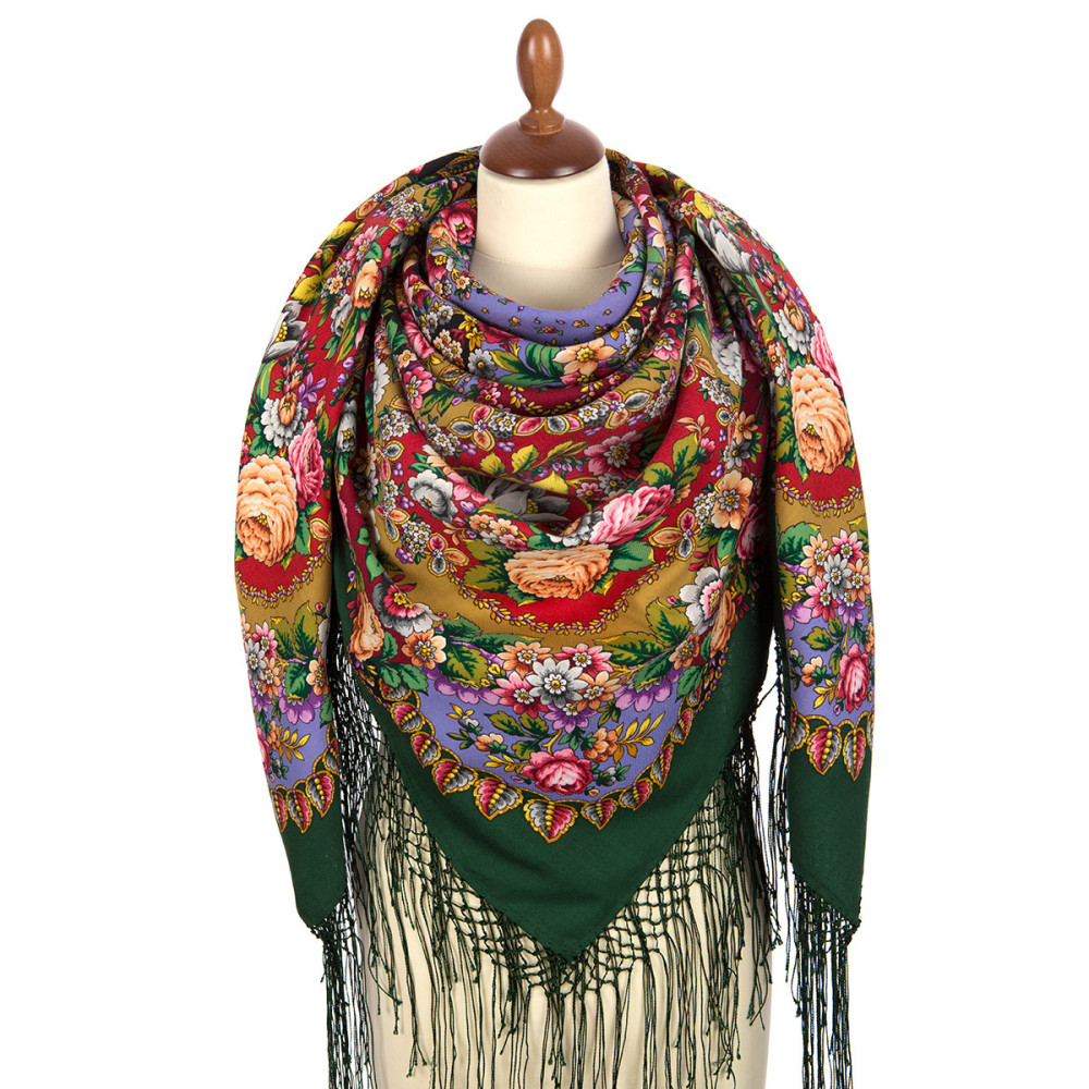 Shop Thick Woolen Fabric Shawls with Silk Fringe 148x148 cm Шаль «Душа розы» online at Skazka.site | Eligible for fast shipping and free returns. Шаль «Душа розы»
