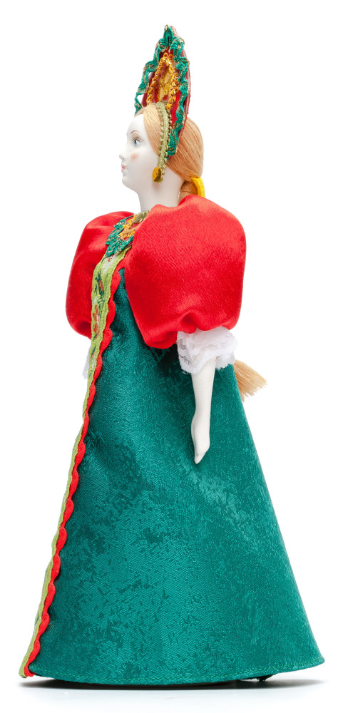Porcelain Doll in a Russian Dress and Kokoshnik - 11 Inches (by Le Russe)