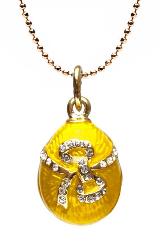 Bow Yellow Egg Pendant