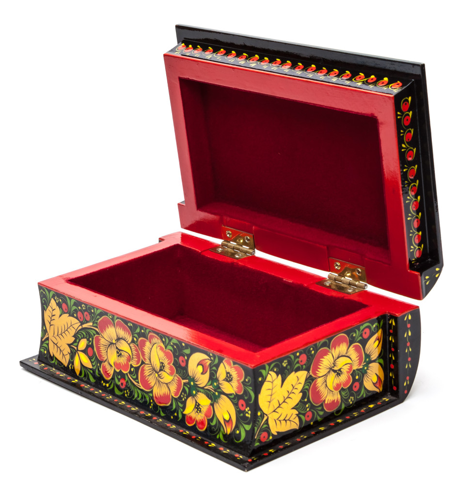 175x110 mm Khokhloma Painting Jewellery Wooden Box