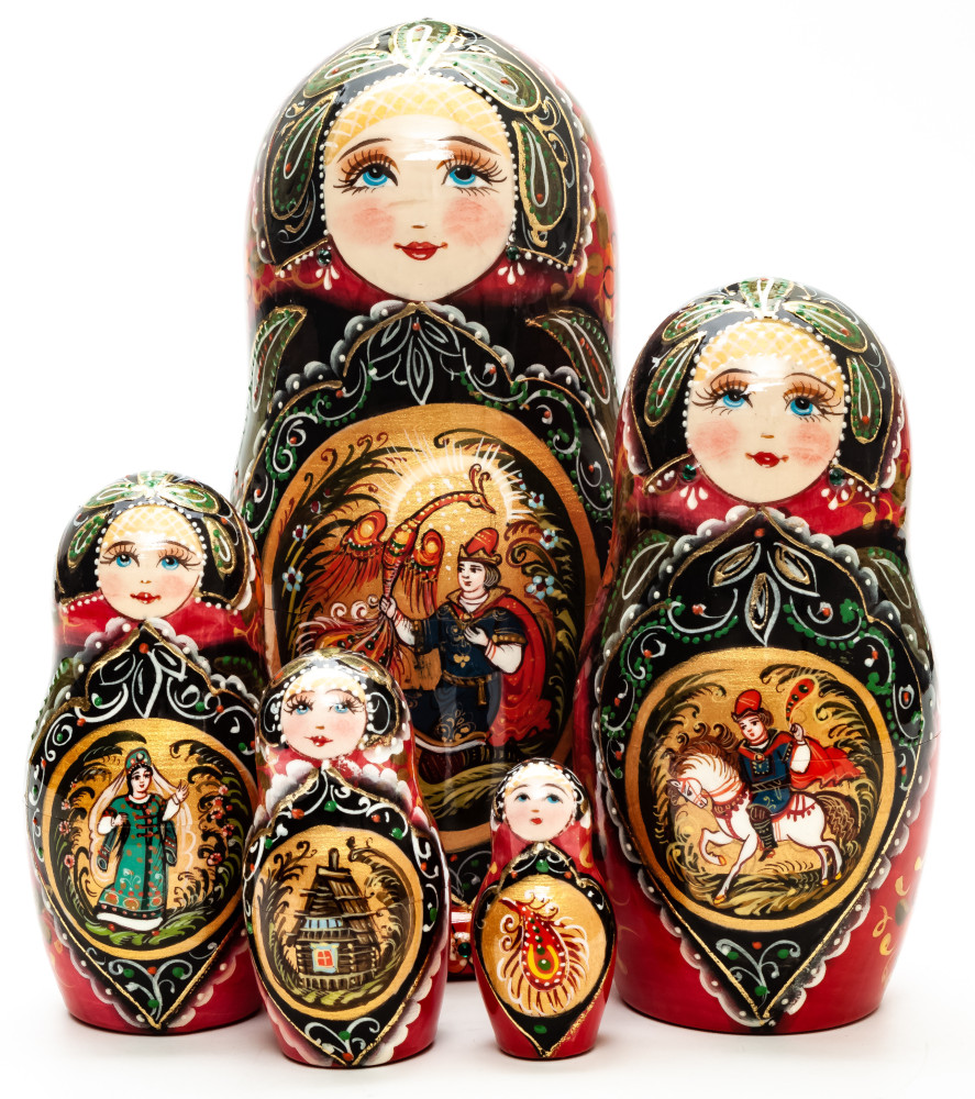 Shop Exclusive Nesting Dolls 180 mm The Firebird hand painted on wooden Matryoshka doll 5 pcs (by A Studio) online at Skazka.site | Eligible for fast shipping and free returns. 180 mm The Firebird hand painted on wooden Matryoshka doll 5 pcs (by A Studio)