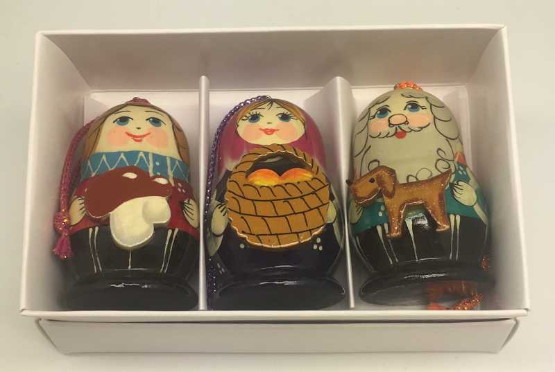 Matryoshka with Animals Christmas Ornaments 
