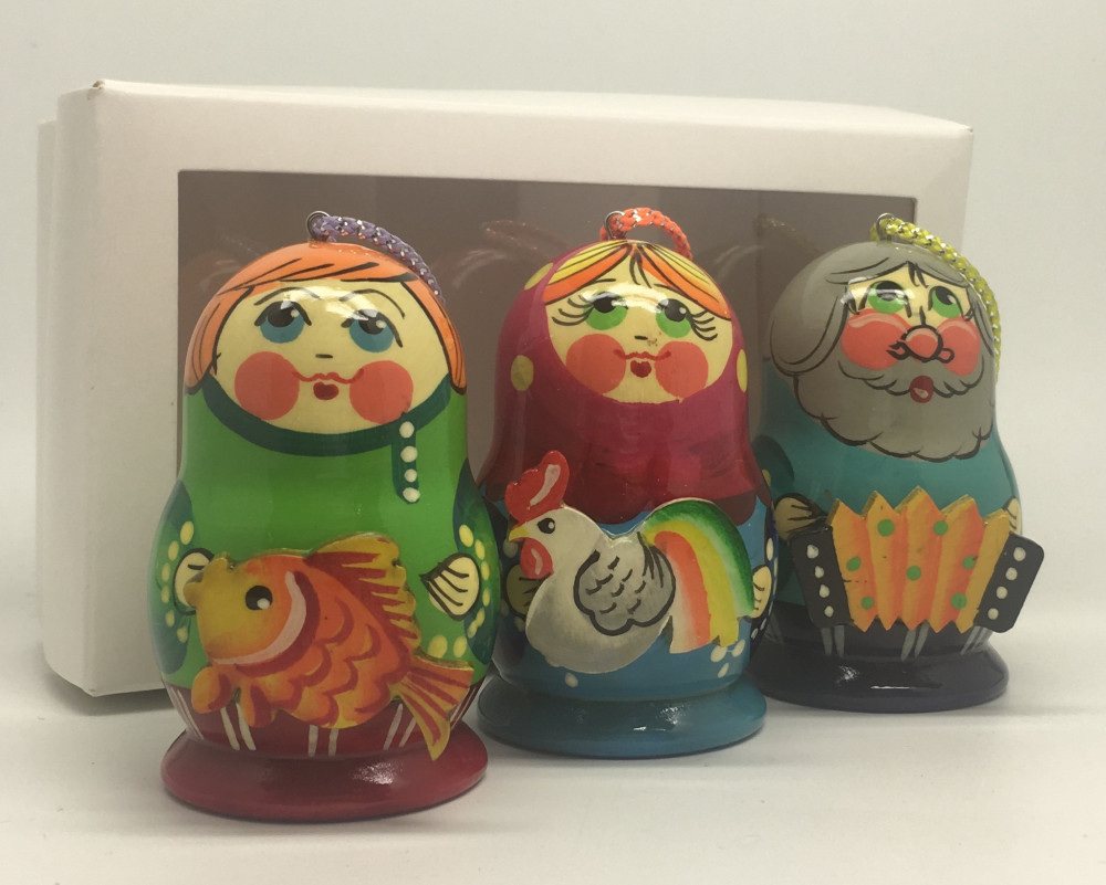 Matryoshka with Animals Christmas Ornaments 