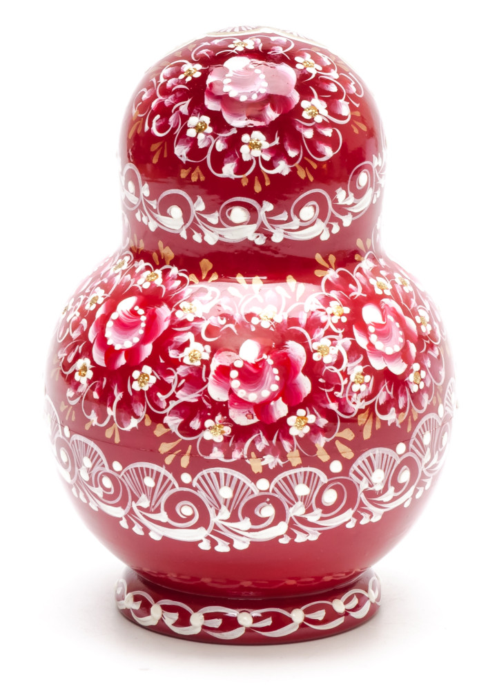 140 mm Russian Patterns hand painted wooden Matryoshka doll 10 pcs (by Elena Kudryashova)