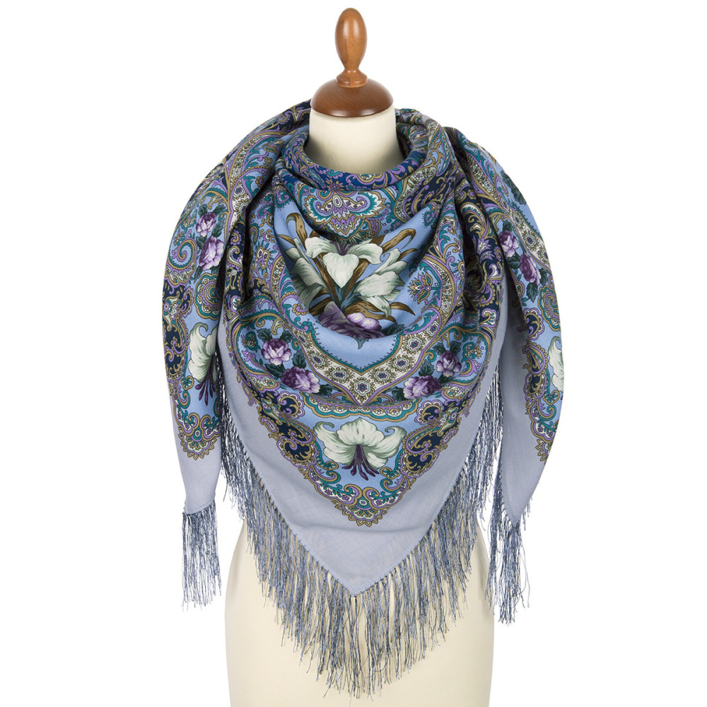 Shop Woolen Scarves with Silk Fringe 125x125 cm Платок «Сказки летней ночи» online at Skazka.site | Eligible for fast shipping and free returns. Платок «Сказки летней ночи»