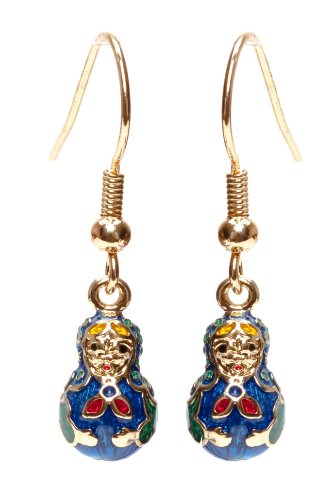 8x30 mm Russian Matryoshka Enemal Earrings (by AKM Gifts)