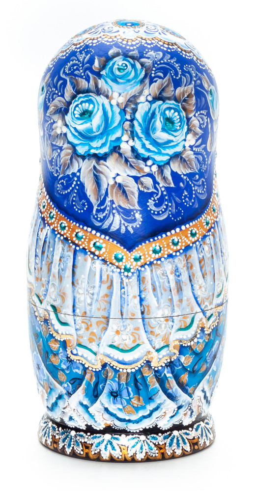 130 mm Ghzel hand painted Matryoshka 5 pcs (by Galina Ulianova)