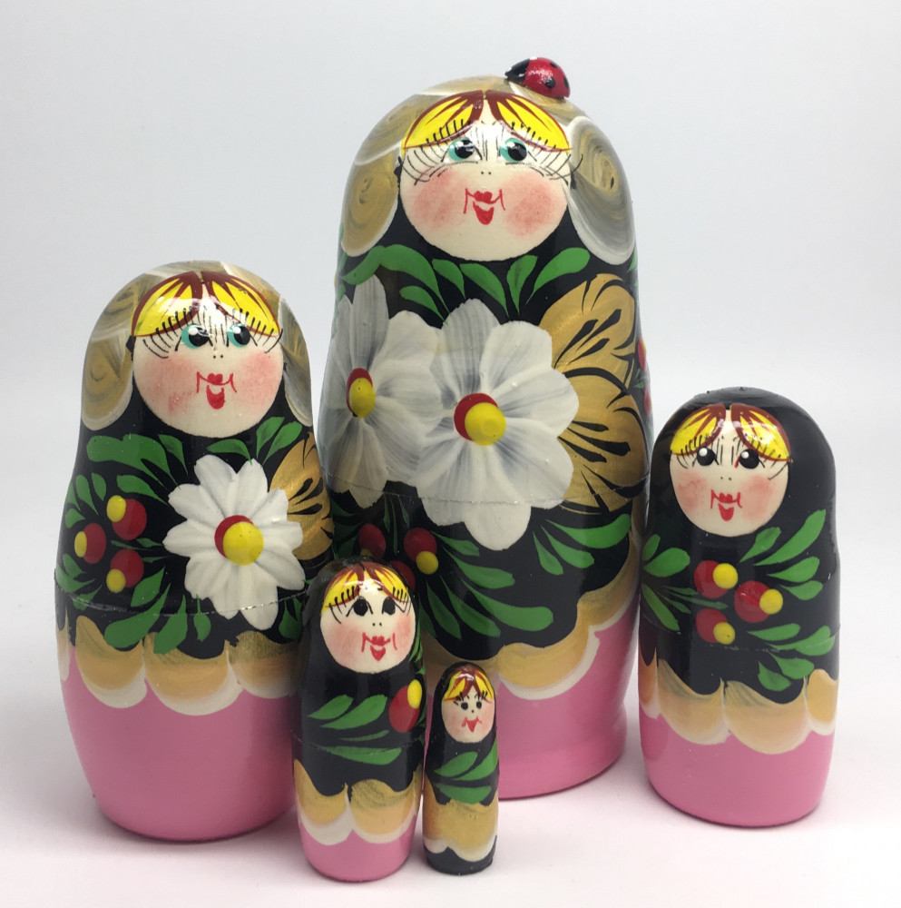 Flowers Art Matryoshka Doll 5pcs