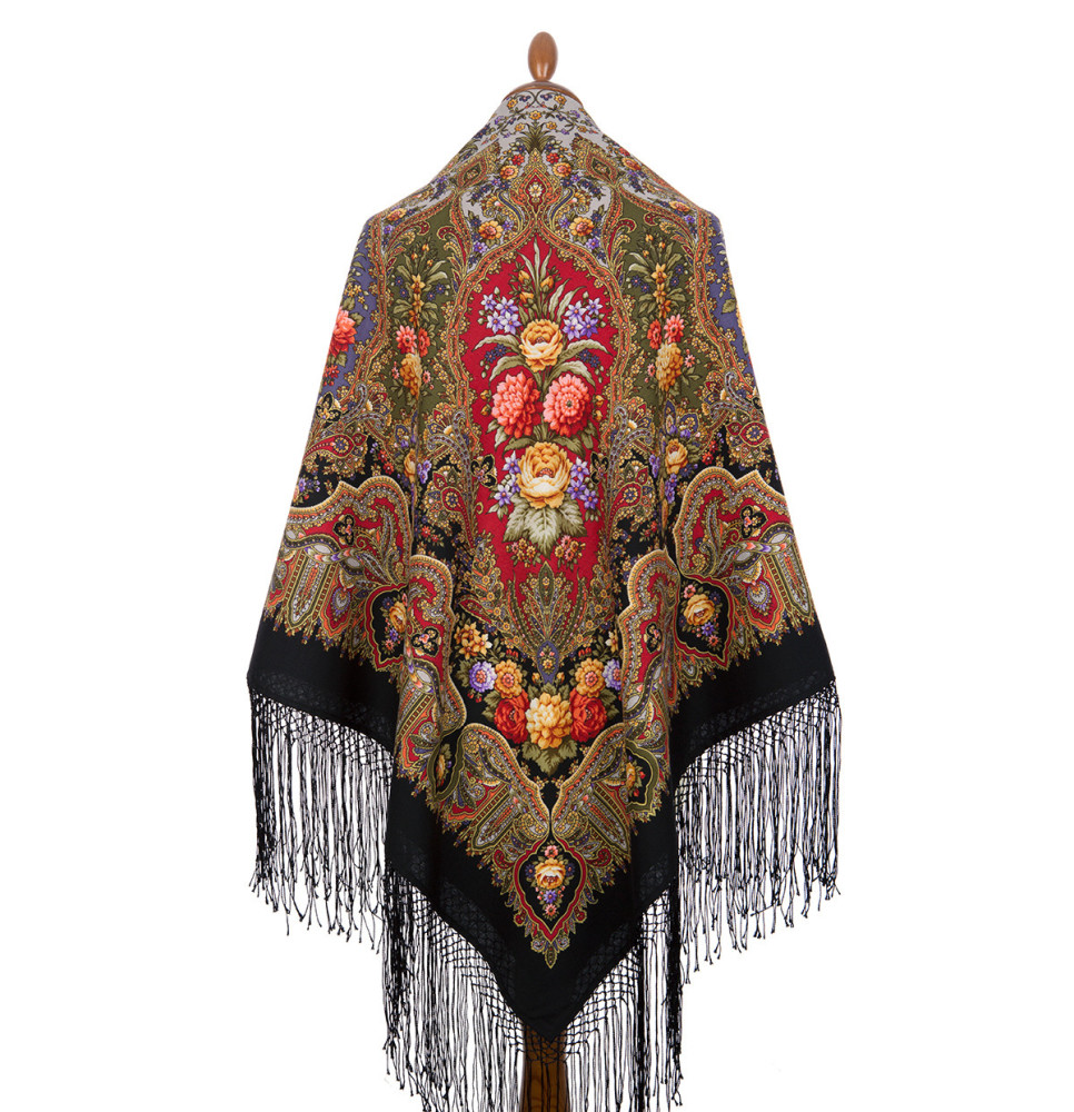 Shop Thick Woolen Fabric Shawls with Silk Fringe 148x148 cm Шаль «Миндаль» online at Skazka.site | Eligible for fast shipping and free returns. Шаль «Миндаль»