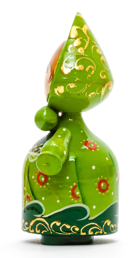 120 mm Russian Girl in Kokoshnik hand painted Wooden Doll (by Summer Shine)