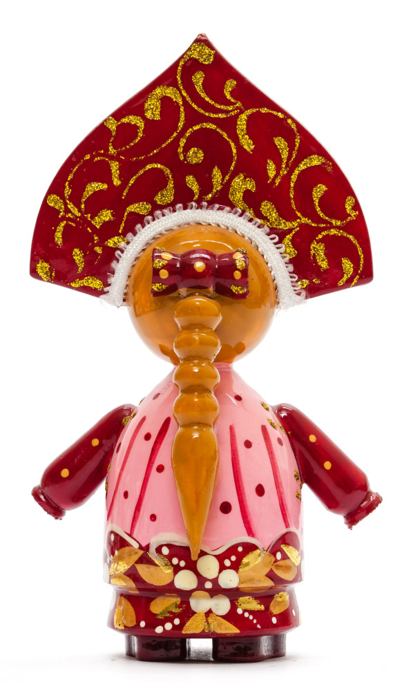 150 mm Russian Girl in Kokoshnik hand painted Wooden Doll (by Summer Shine)