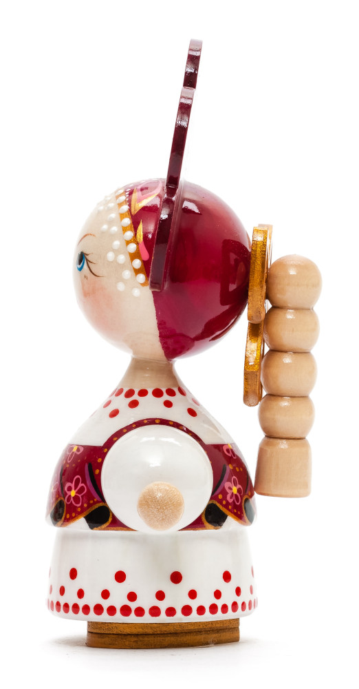 140 mm Russian Girl in Kokoshnik hand painted Wooden Doll (by Summer Shine)
