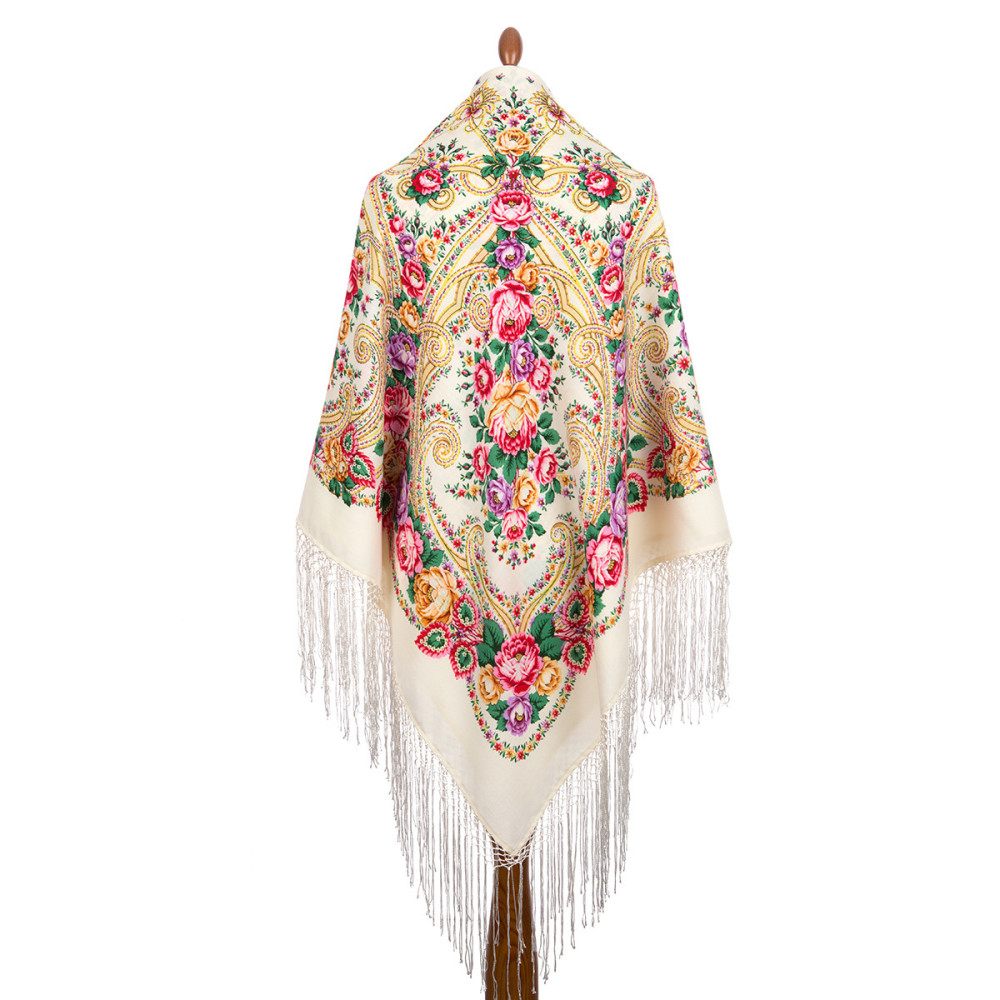 Shop Thick Woolen Fabric Shawls with Silk Fringe 148x148 cm Шаль «Мороз и солнце» online at Skazka.site | Eligible for fast shipping and free returns. Шаль «Мороз и солнце»