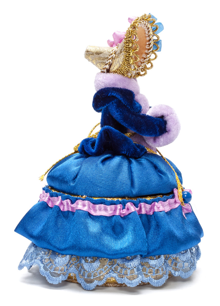 Girl with a Clutch in a Winter Hat and Dress of the 18th century style hand-sewn Doll with Jewelry Box (by Le Russe)