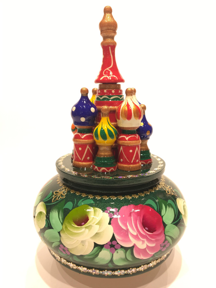 Saint Basil's Cathedral Zhostovo Art Music Box