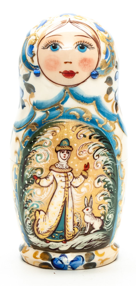 Shop Exclusive Nesting Dolls 110 mm Snowmaiden hand painted on wooden Matryoshka doll 5 pcs (by A Studio) online at Skazka.site | Eligible for fast shipping and free returns. 110 mm Snowmaiden hand painted on wooden Matryoshka doll 5 pcs (by A Studio)
