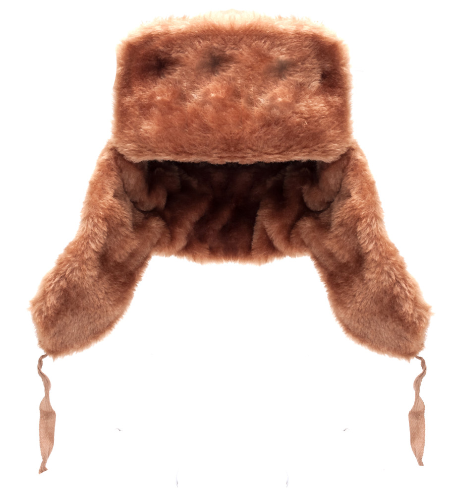 Russian Fur Ushanka Winter Hat (brown, any size)