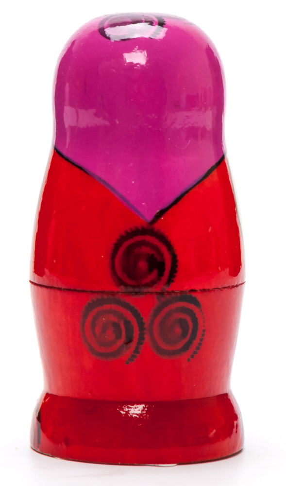 70 mm Pink Head Semenovskaya handpainted wooden Russian Matryoshka Doll 3 pcs (by Ivan Studio)