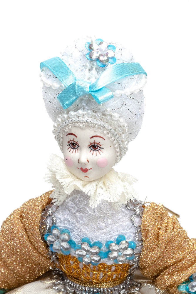 Young Lady Porcelain Doll on a Stand - 11 Inches