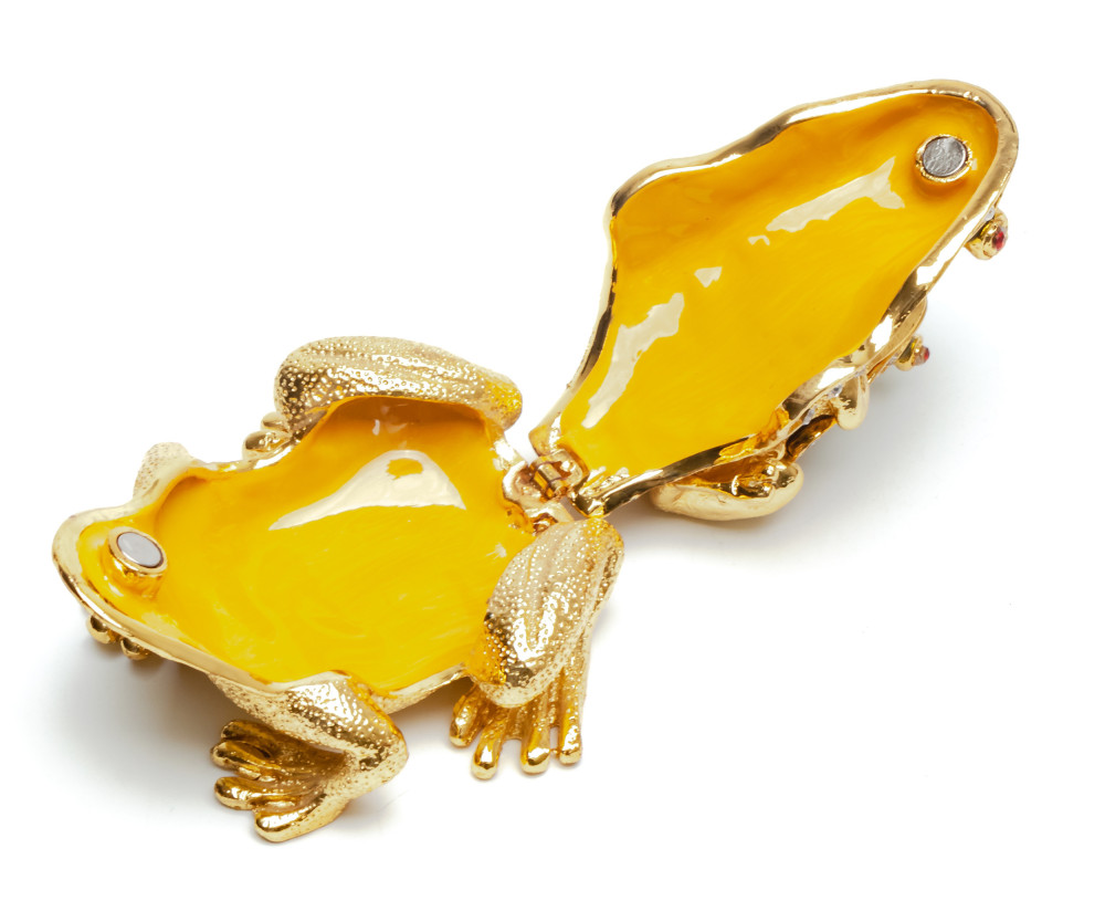 60 mm Little Frog Sitting on Mom's Back Faberge Jewelry Box