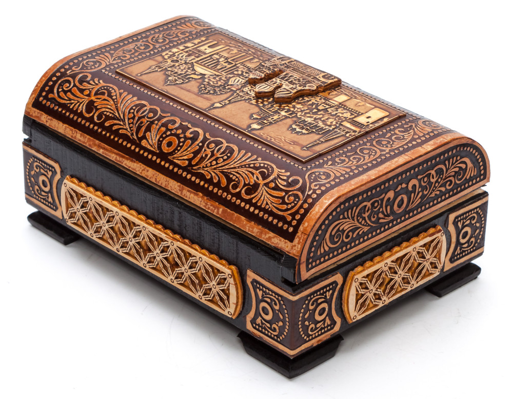 120x85 mm Moscow hand made Birchbark Jewelry Box (by Maxim Birch)