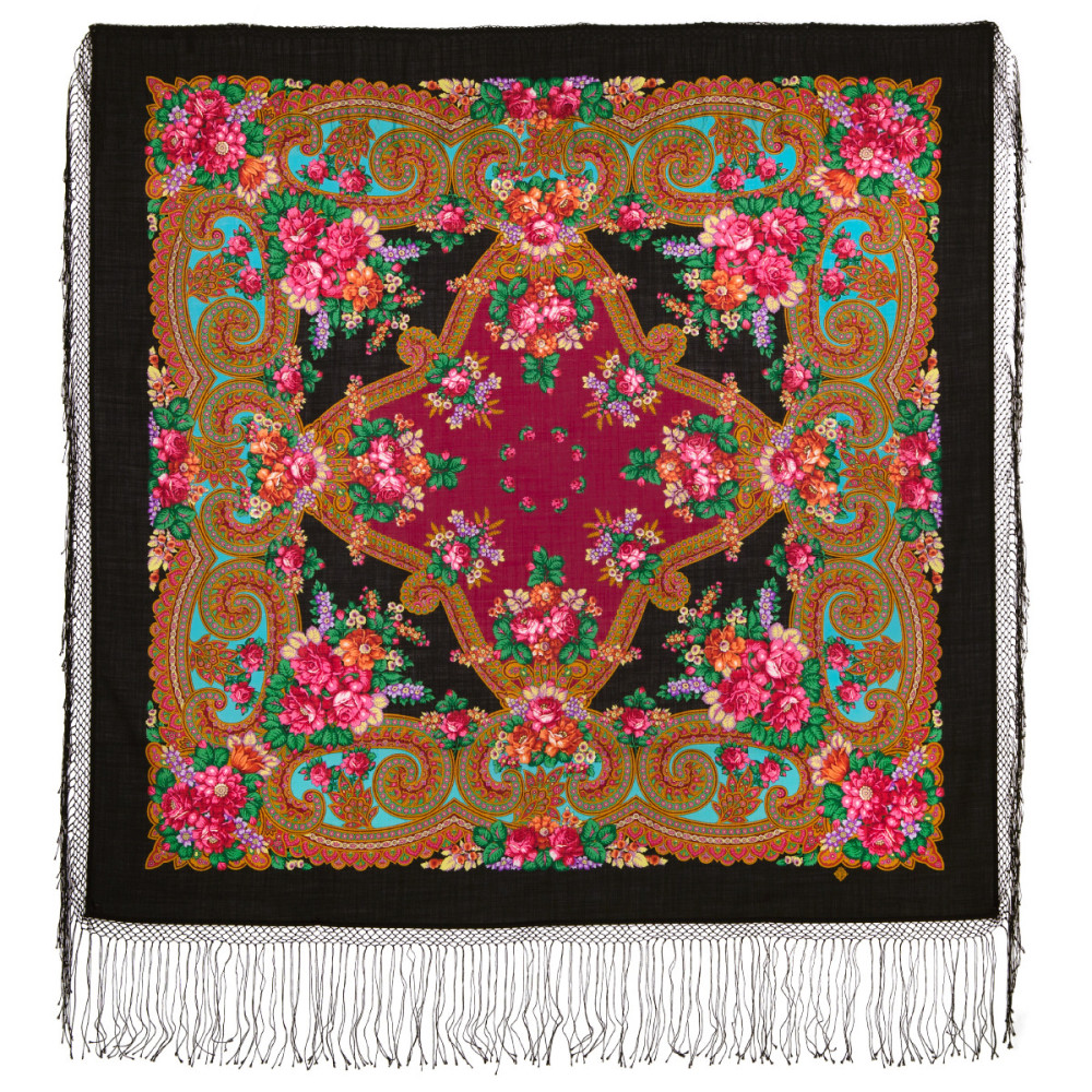 Shop Thick Woolen Fabric Shawls with Silk Fringe 148x148 cm Шаль «Лабзинский» online at Skazka.site | Eligible for fast shipping and free returns. Шаль «Лабзинский»