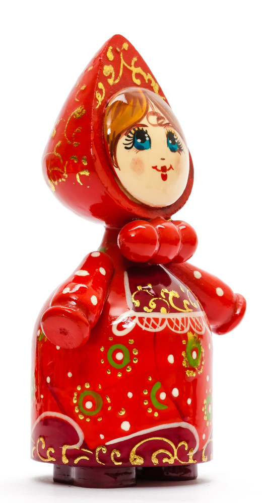 120 mm Russian Girl in Kokoshnik hand painted Wooden Doll (by Summer Shine)