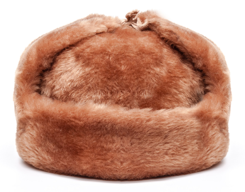 Russian Fur Ushanka Winter Hat (brown, any size)
