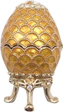 42 mm Gold Pine Cone Easter Egg