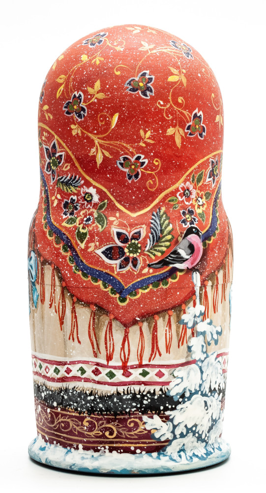 210 mm Girls playing with Cats and Dogs miniature hand painted wooden Matryoshka doll 7 pcs (by Nadezda Karpova Studio)