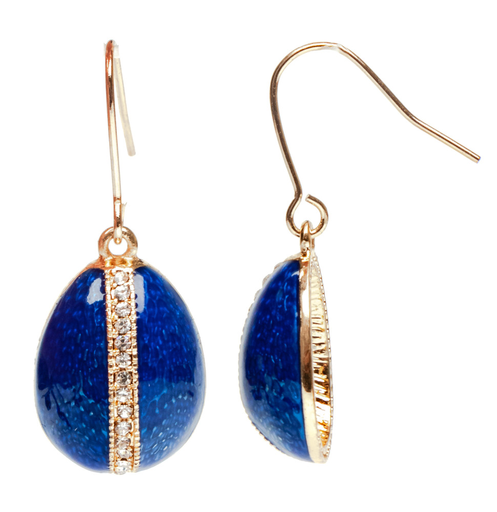 15x35 mm Blue Drops Egg Shaped Earrings
