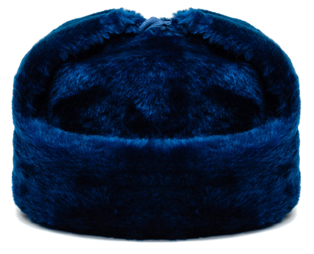 Russian Fur Ushanka Winter Hat (blue, any size)
