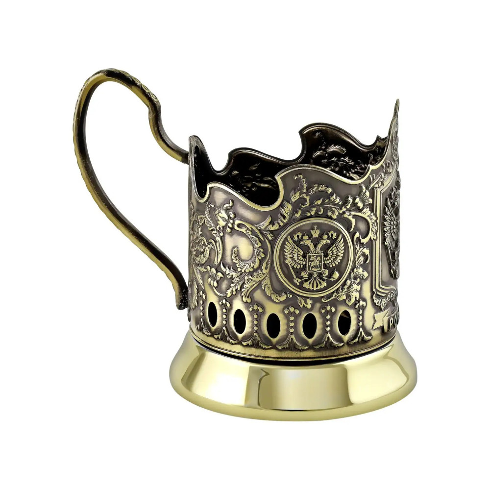 Coat of arms of the Russian Federation pure brass tea glass holder
