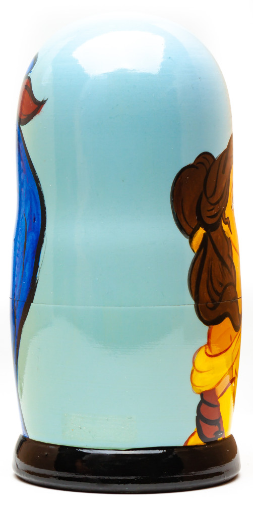 180mm Beauty and the Beast Hand Painted Matryoshka Doll 5 pcs (by Konstantin Studio)