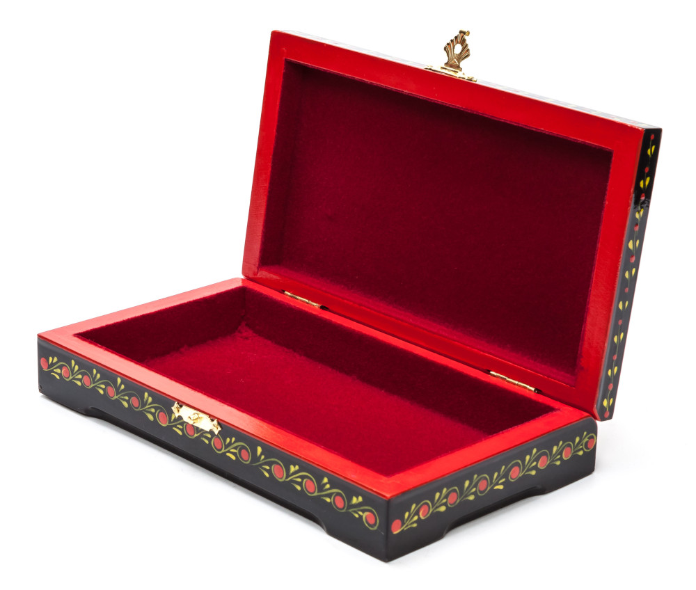 180x100 mm Khokhloma Painting Jewellery Wooden Box