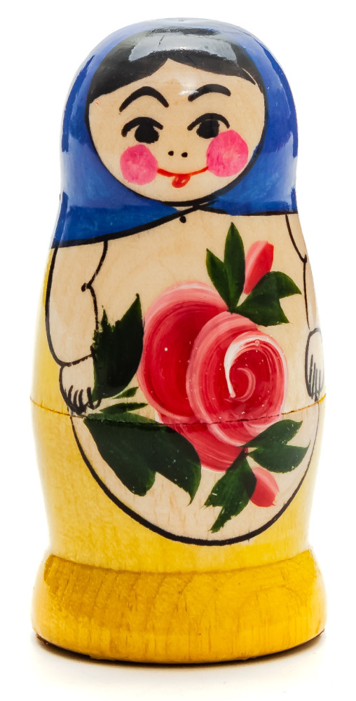 70 mm Navy Blue Head Semenovskaya handpainted wooden Russian Matryoshka Doll 3 pcs (by Ivan Studio)