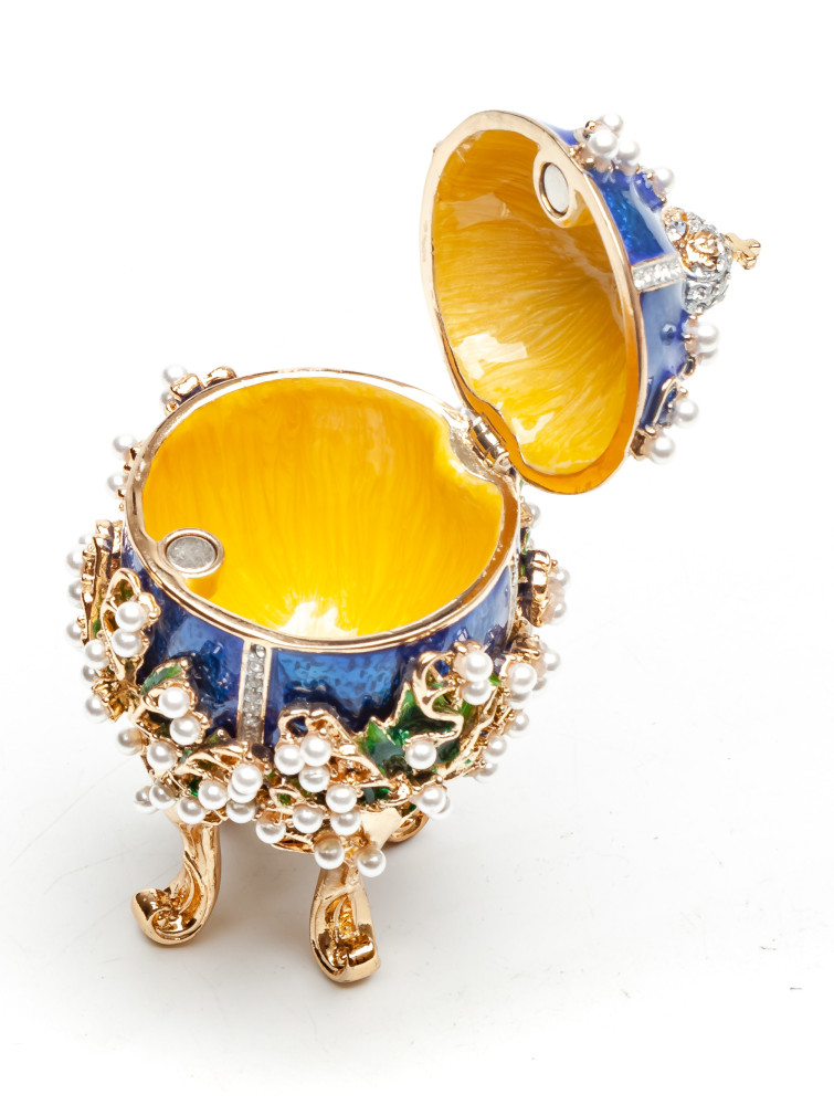90 mm The Lilies of the Valley Dark Blue Easter Egg