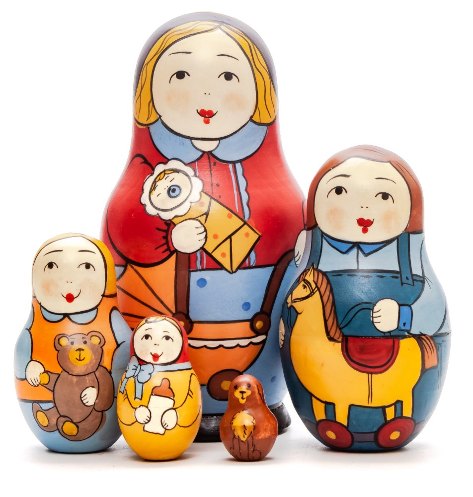 Shop Exclusive Nesting Dolls 110 mm Mother with Baby hand painted Traditional Russian Wooden Matryoshka doll 5 pcs (by Igor Malyutin) online at Skazka.site | Eligible for fast shipping and free returns. 110 mm Mother with Baby hand painted Traditional Russian Wooden Matryoshka doll 5 pcs (by Igor Malyutin)