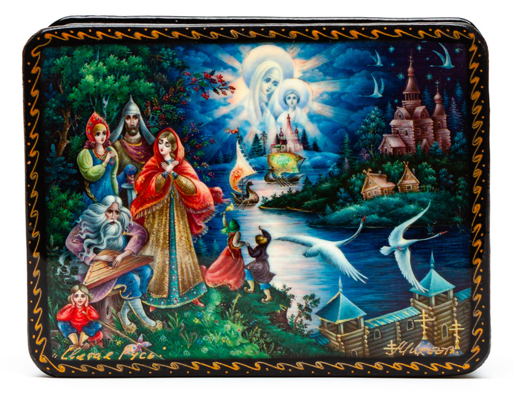 110x80mm Holy Rus Hand Painted Jewellery Box