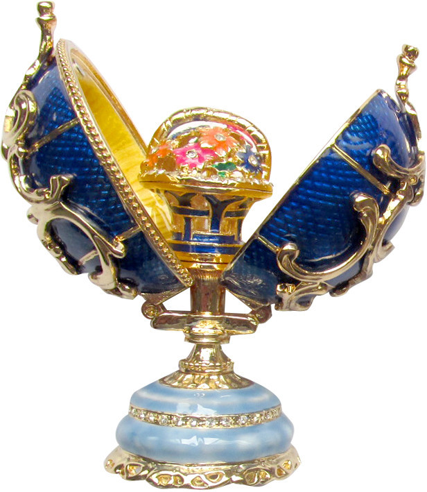 Яйцо "Двойное с корзиной" цв.синий