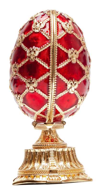 115 mm Red Easter Egg with the Crown and Clock