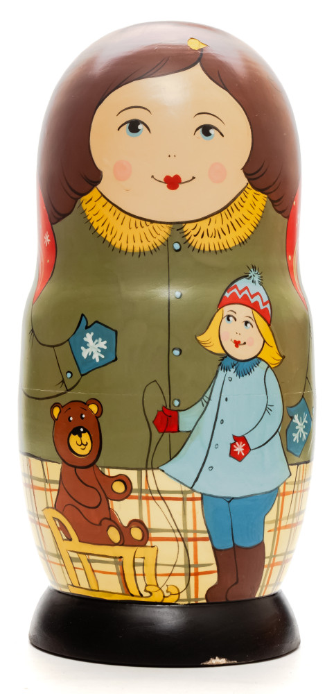 Shop Exclusive Nesting Dolls 220 mm Mother with Daughter with Toy Bear hand painted Traditional Russian Wooden Matryoshka doll 7 pcs (by Igor Malyutin) online at Skazka.site | Eligible for fast shipping and free returns. 220 mm Mother with Daughter with Toy Bear hand painted Traditional Russian Wooden Matryoshka doll 7 pcs (by Igor Malyutin)