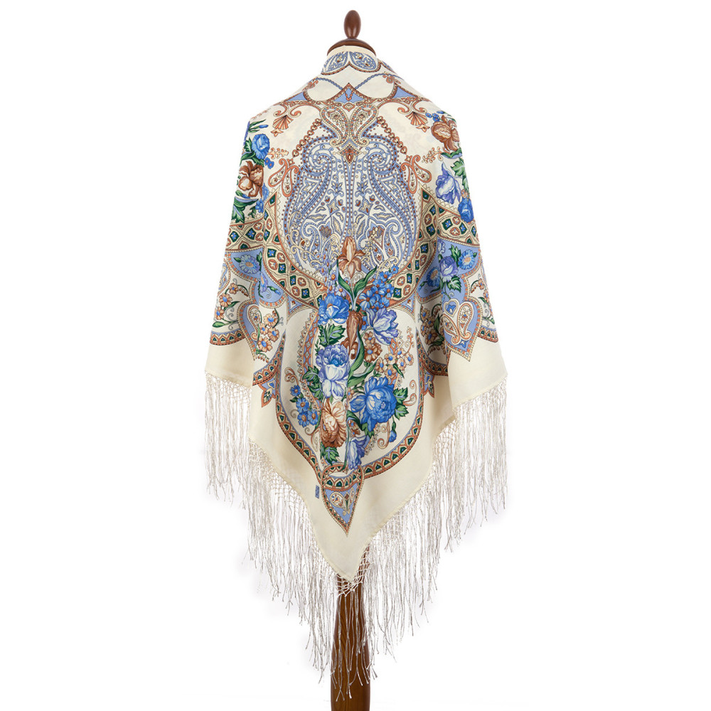 Shop Thick Woolen Fabric Shawls with Silk Fringe 148x148 cm Шаль «Княжеский» online at Skazka.site | Eligible for fast shipping and free returns. Шаль «Княжеский»