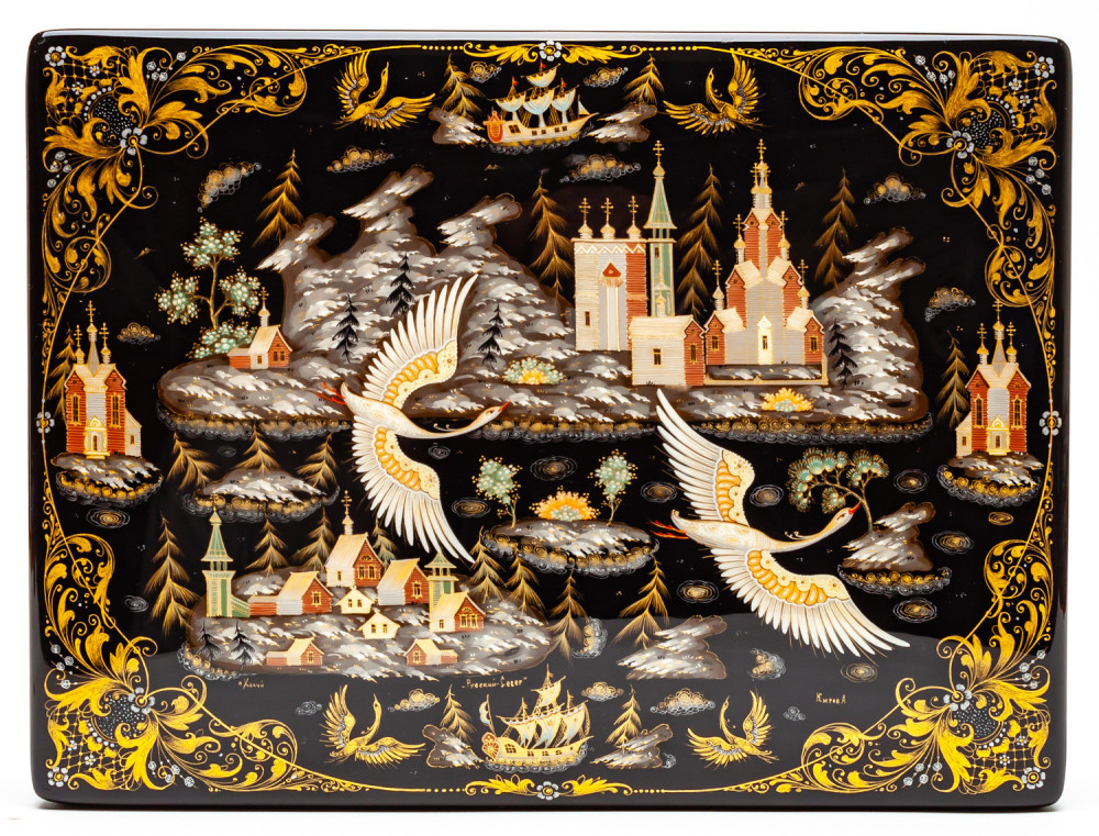 240x180mm russian North Hand Painted Jewellery Box (by Sadko Workshop)