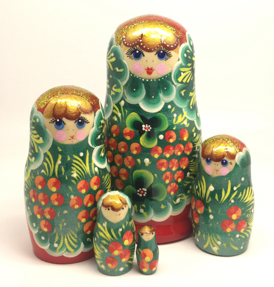 120 mm Maidan Art Hand Painted Matryoshka Doll 5 pcs (by Oleg Crafts)