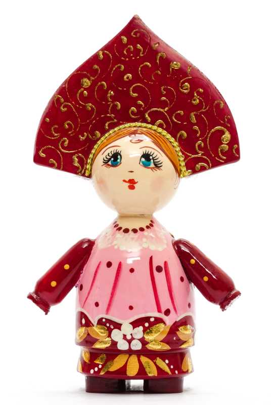 150 mm Russian Girl in Kokoshnik hand painted Wooden Doll (by Summer Shine)